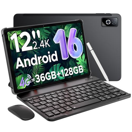 DOOGEE Tab G6 Pro Android 16 Tablet 12 Zoll 2.4K 90Hz Gemini AI, Helio G100 Octa-Core Tablet Mit Tastatur und Stift, 36G...