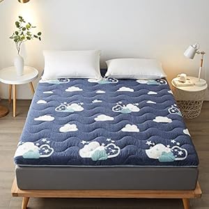 BAIHOGI Futon tweepersoonsbed, vloermatras, volledige grootte, gemakkelijk te reinigen, futon, eenpersoonsbed, opvouwbaar, reizen, camping, slaapmat, rolbaar, vloermatrassen