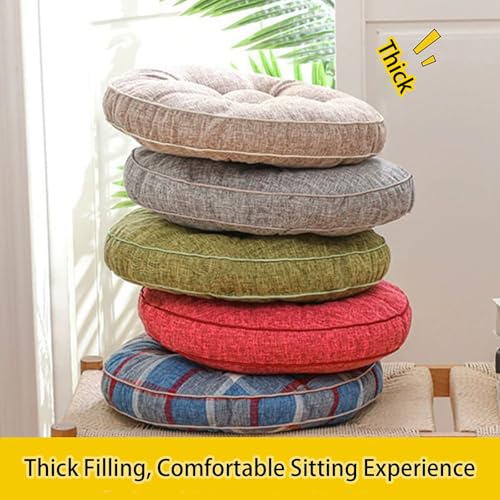 Coussin de chaise rond anti mal de dos ZTGL galette assise épaisse en lin - 8