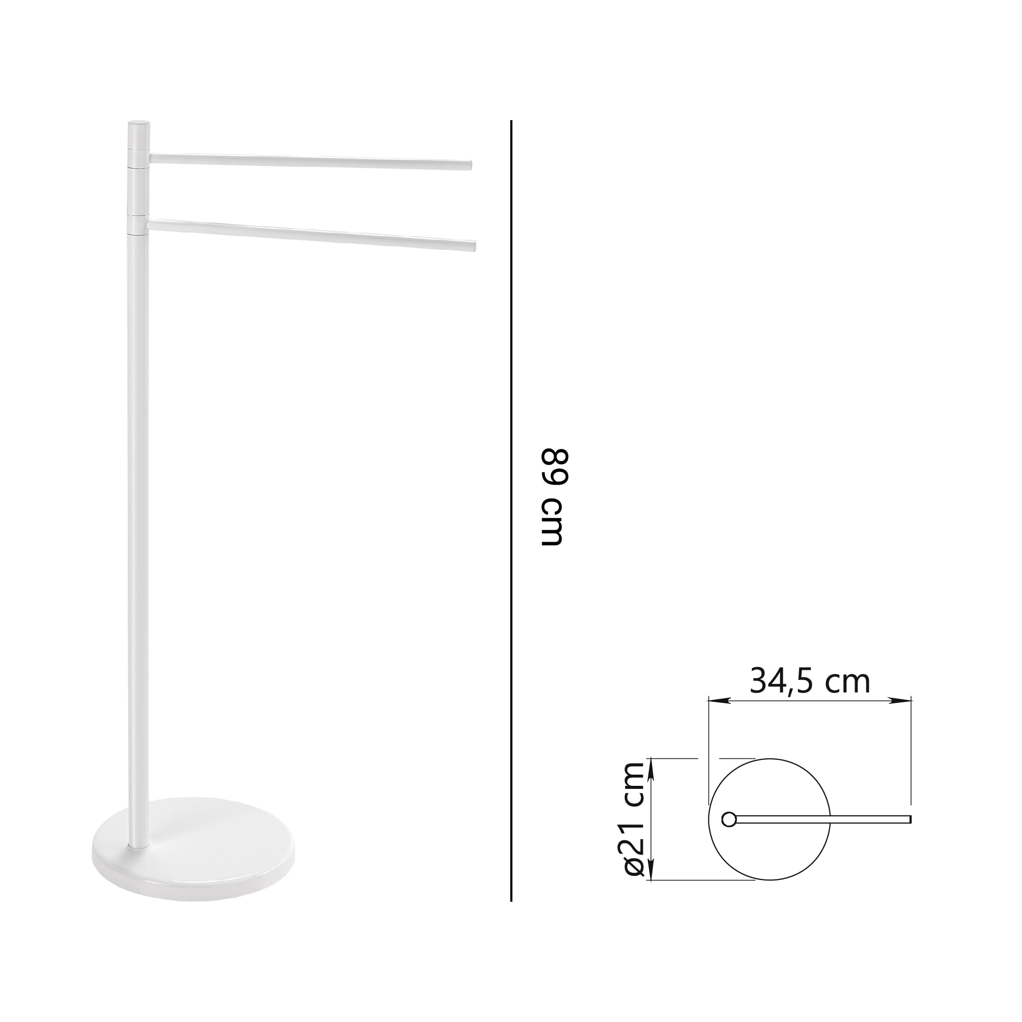 Gedy - Columna Portarrollo+Escobillero G-Mammolo Blanco (MM320200000)
