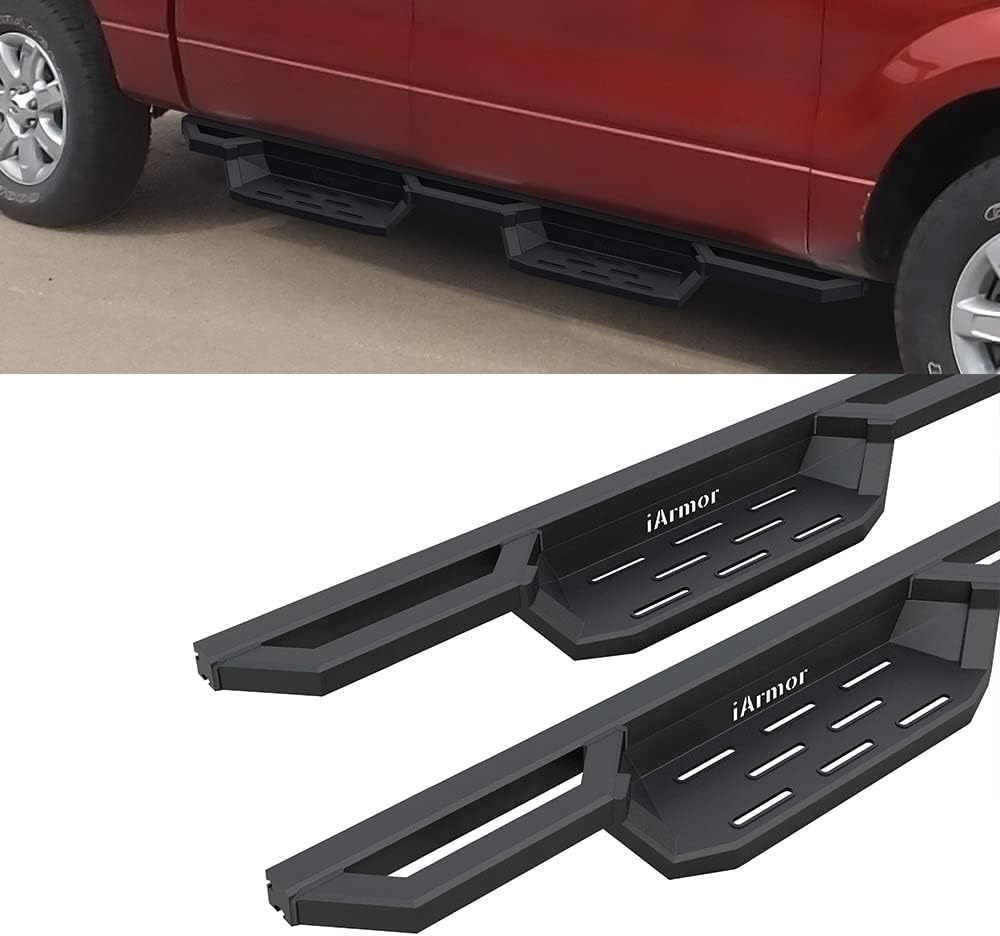 HD Ridez Running Boards Compatible with Ford F150 2009-2014 SuperCrew Cab (Drilling Required) Drop Steps Stainless Steel Armor Nerf Bar Side Steps Side Bars