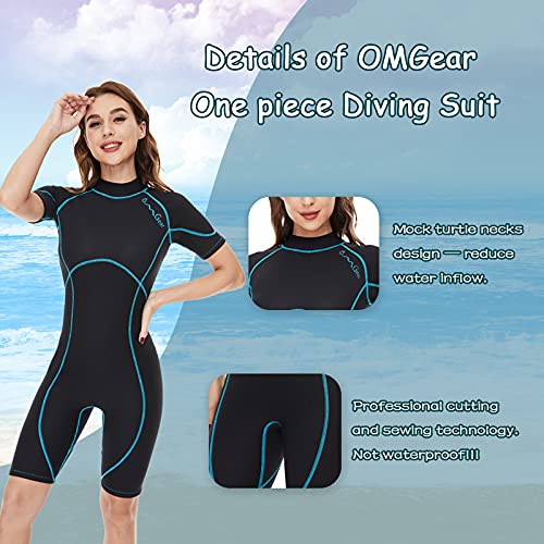 Omgear Wetsuit Men Women 2Mm Neoprene Shorty Uv Protection One Piece Short Sleeves Scuba Diving Suits Swimsuit For Scuba Diving Surf Snorkeling Swimming(Black,Medium) #TOP2