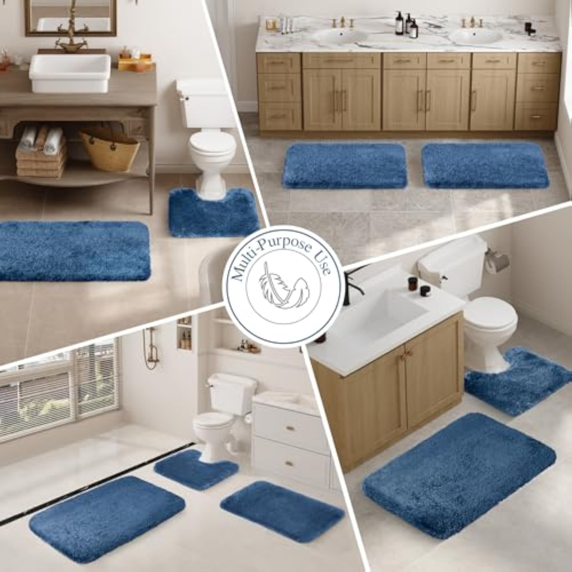 Bath Mat for Bathroom, Non Slip Microfiber Soft Plush