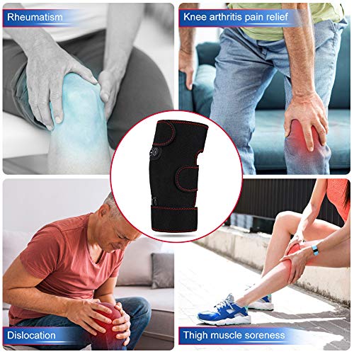 Heated Massage Knee Brace for Men and Women, Adjustable Heated and Massage Knee Heating Pad Thermal Heat Therapy Wrap Hot Compress for Cramps Arthritis Pain Relief Injury Recovery (1 Pair) - Thumbnail 2