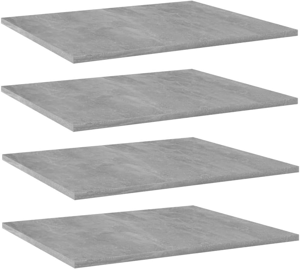 Set of 4 Wall Mounted Floating Shelves, 23.6-Inch Modern Bookshelf Display Ledges for Living Room, Matte Grey Engineered Wood Storage Organizers