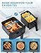 Midea Dual Basket Air Fryer Oven 11 Quart 8 in 1 Functions, Clear Window, Smart Sync Finish, Works with Alexa, Wi-Fi Connectivity, 50+ App Recipes for family meals, Bake, Roast, Grill, Broil, Toast