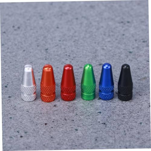 6 Und Tapones de Válvula Aluminio Rojo para Bicicleta miniatura 7