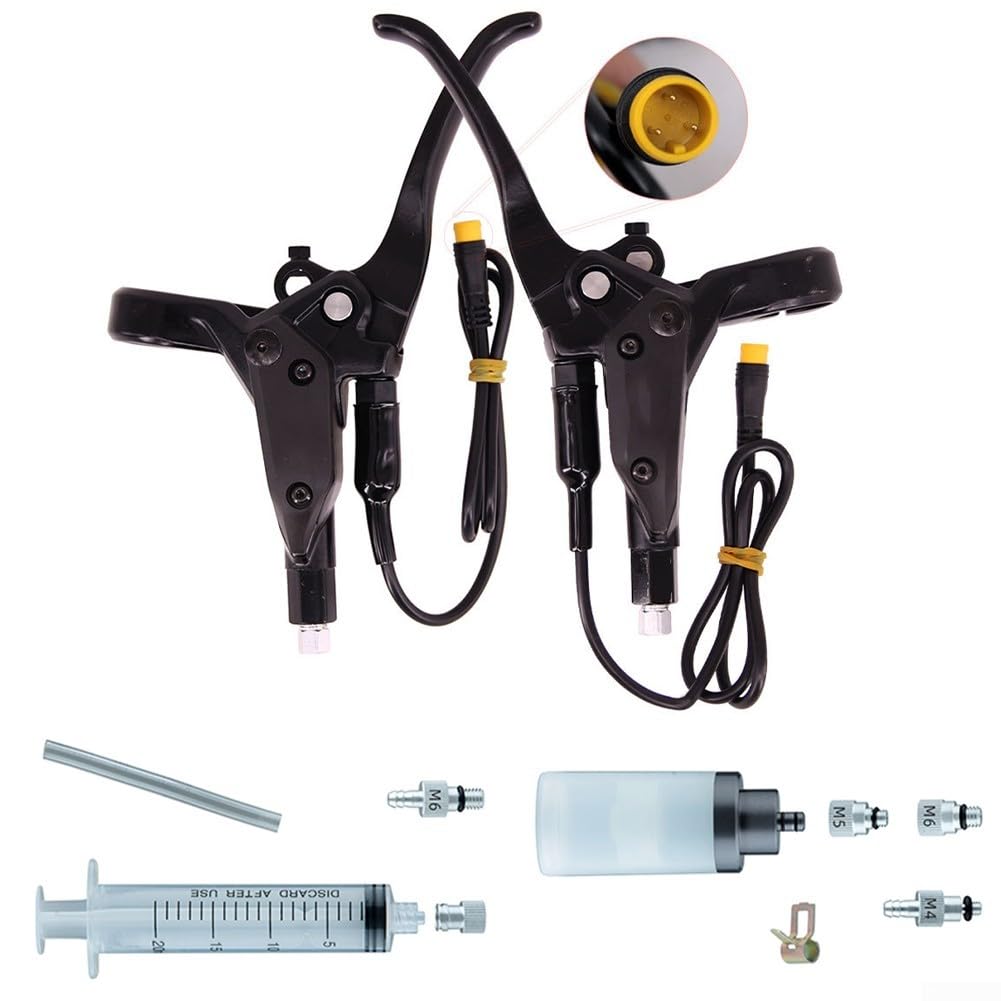 Manetas de Freno hidráulicas para Bicicleta eléctrica, con Interruptor de desconexión de 3 Pines, Fabricadas en aleación de Aluminio, compatibles con Motor Hall y Manillar de 22 mm