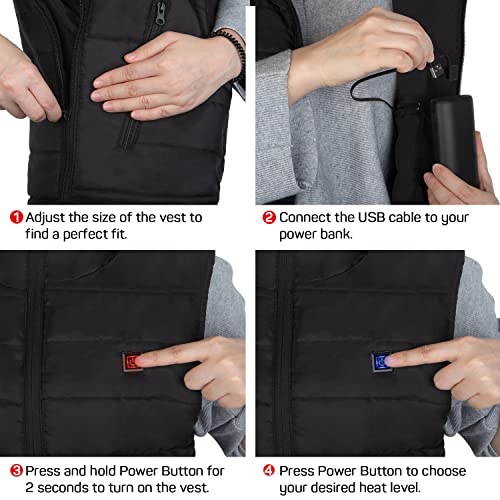 Dr.Prepare DP-0CH01-US Heated Vest, Unisex Heated Clothing For Men Women, Lightweight Usb Electric Heated Jacket thumb #6