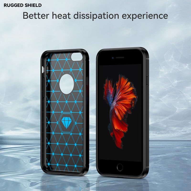 Image of Carbon Fibre Back Case Cover for iPhone 6 Plus, 6S Plus (Black)
