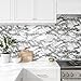 VEELIKE Glossy Black and White Marble Peel and Stick Countertops Waterproof Marble Contact Paper for Countertops 15.7''x354'' Self Adhesive Removable Vinyl Countertop Wallpaper for Kitchen Bathroom