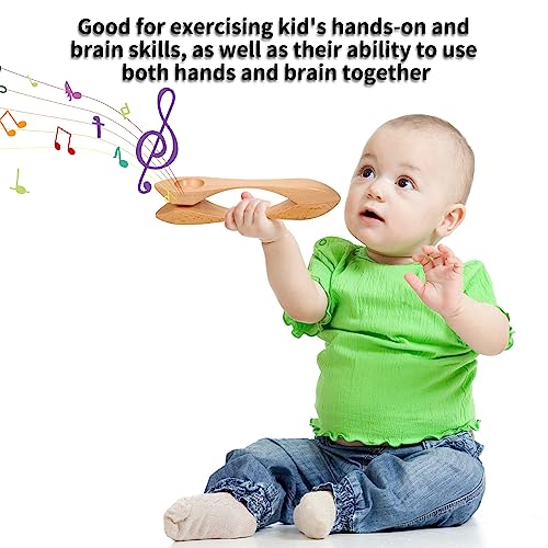 Fangzi MKMXI9034XSJ0407 Wooden Musical Spoon Folk Percussion Instrument Natural Wood Folk Sound Traditional Percussion Spoons Great Gift thumb #2