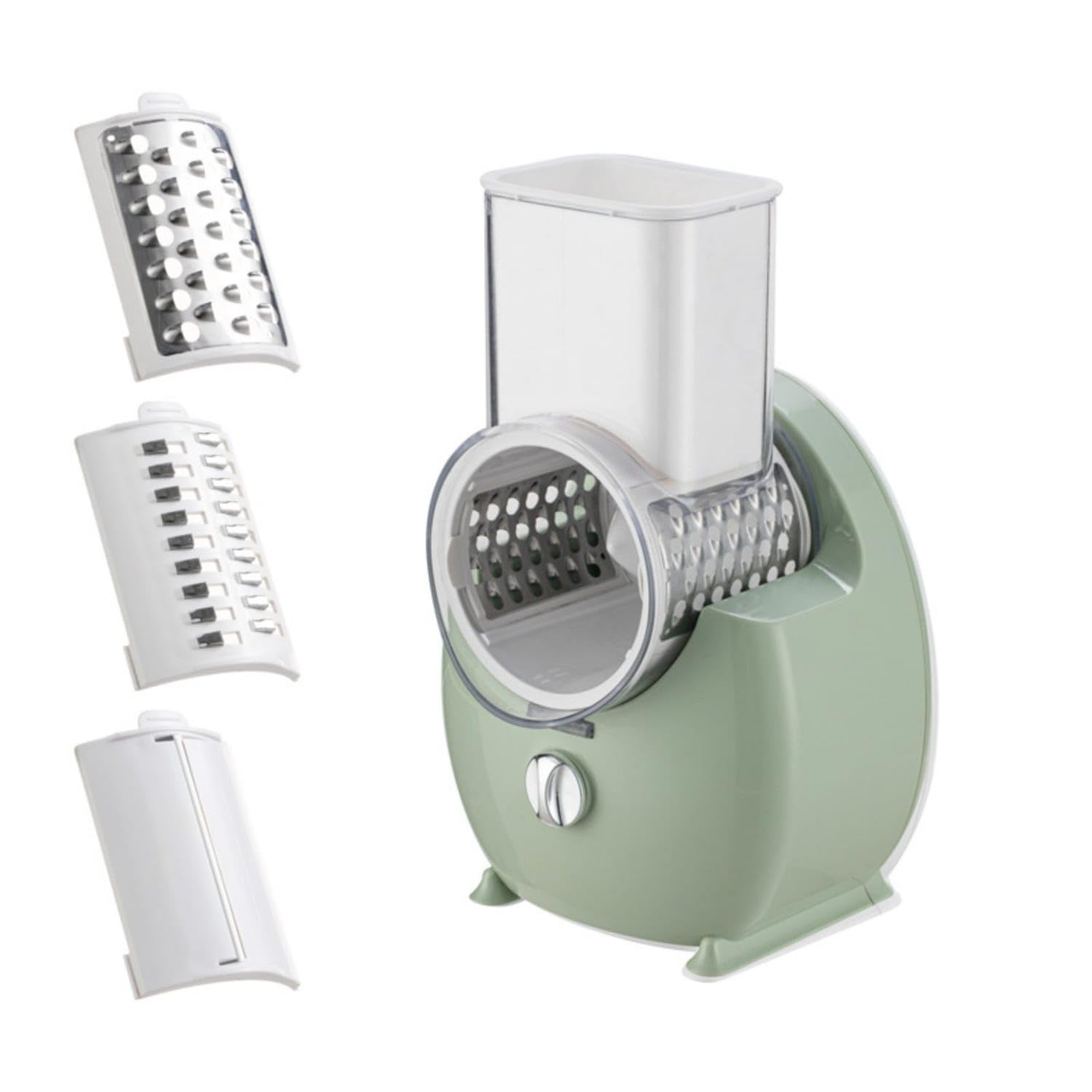 Multifunction Automatic Vegetable Cutter Compact Electric Vegetable Cutter Easy to Clean Food Shredder Stainless Steel Blades, Green, Rechargeable-image-43