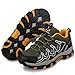UOVO Boys Hiking Shoes Kids Waterproof Running Trail Fashion Sneakers Breathable Lightweight Outdoor Walking Athletic Khaki Yellow,2