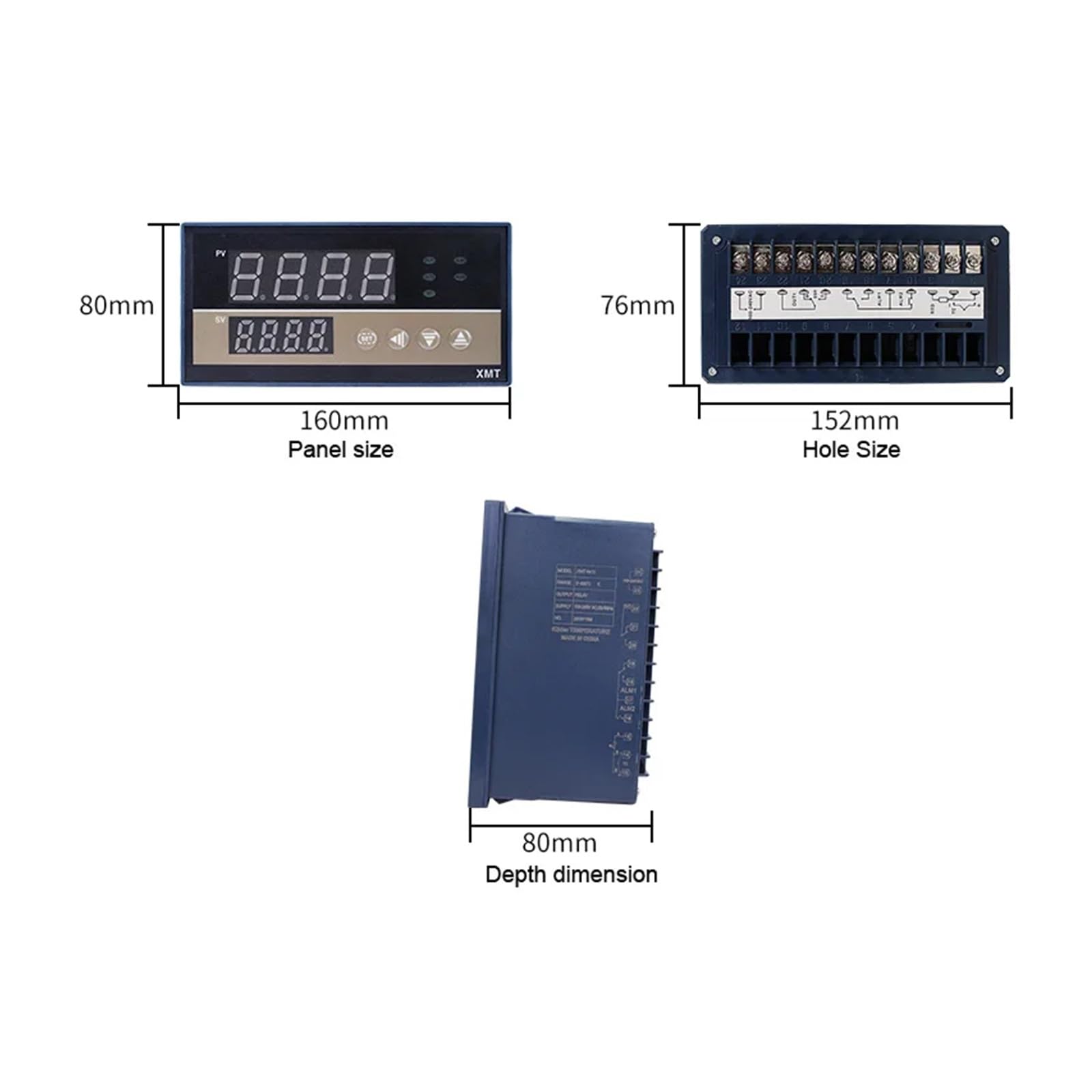regolatore Temperatura pid Strumento di Controllo della Temperatura Intelligente XMT-8411 Display Digitale Multi-Ingresso Controllo della Temperatura di Regolazione PID (Color : Pt100 out Relay)