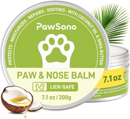 (7.1 oz / 200 g) Lick-Safe Dog Paw & Nose Balm with Coconut Oil |...