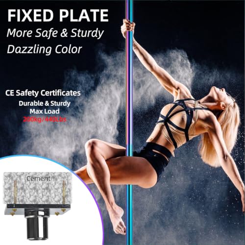 image for PRIOR FITNESS Fixed Dance Pole Kit Safer & Sturdy, Premium 45mm Spinni