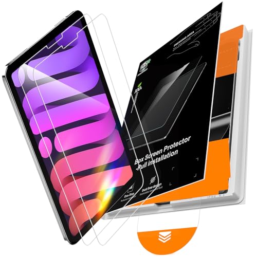 PandaShield 2 Pack for iPad Mini 8.3(A17 Pro 7th/6th Gen 2024/2021)9H+ Tempered Glass Screen Protector with Easy-Install[12FT Grade Shatterproof]Apple Pencil Compatible HD Clarity Scratch Resistant