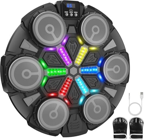 Upgraded Music Boxing Machine for Kids and Adults Wall Punching Machine with Bluetooth LED Music Punch Machine with Glove Home Boxing Equipment for Girls Teenagers