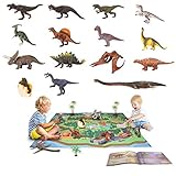 Lehrreiches Spielzeug: Beigefügt mit einem Benutzerhandbuch in englischer Sprache für verschiedene Dinosauriern, und Spielmatte aus weichen Vliesstoff anstatt dünnes PVC. Diese Karte zeigt uns einen interessanten Cartoon-Dinosaurierpark mit heller Farbe. Kinder und Kleinkinder werden Spaß und Phantasie haben, wenn sie mit realistisch aussehenden Dinosauriern spielen und mehr über diese lehrreichen Dinosaurier erfahren.