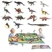 YouCute Dinosaur Toys 15 Figuras realistas con PlayMat Libros Educativos 16CM a 25CM Dino Party Supplies para niños Niños Niñas Incluyendo T-Rex Triceratops Velociraptor Pterosaur