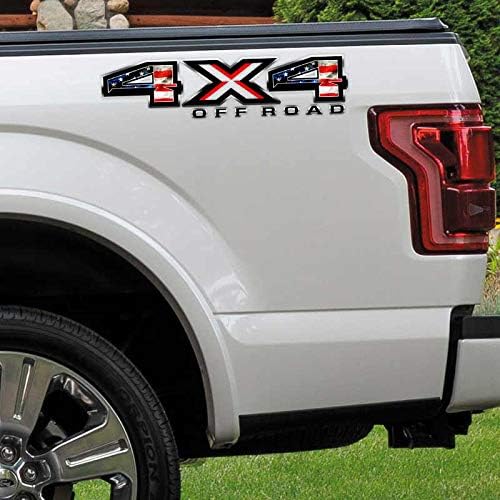 American Flag 4x4 Off Road USA Truck Decal Set