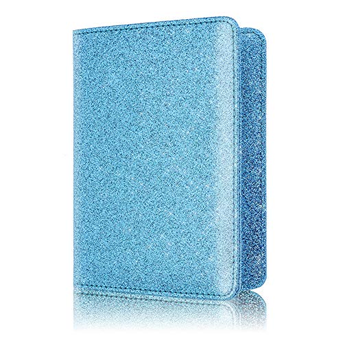 BAKUN Passport Holder Cover Wallet RFID Blocking Leather Card Case, Travel Document Organizer Case(Blue)