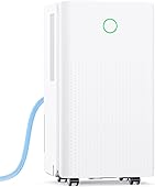 Dehumidifier 12L/Day, Electric Dehumidifiers with Compressor, 3 Modes, Quiet and Low Consumption, 2.2L Reservoir, Continuous Drain, 24h Timer, Automatic Humidity Control for Home