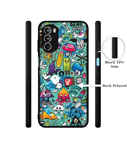 Image of Crazy Design Premium 2D Printed Metal Back Case Cover for Motorola Moto G52 4G / Moto G82 5G, Multicolor