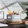 Rae Dunn Pencil Holder Cup - Spinning Metal Pen and Office Supplies 6 Compartment Desktop Organizer Caddy for Office Accessories - Great for Home, School, Classroom, Work - Round Design #2