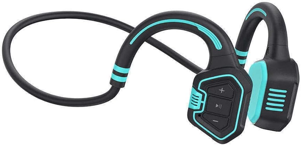 Bone Conduction Headphones Open Ear Headphones Wireless Bluetooth, IP68 Deep Waterproof 16GB of Music Storage,5 Hours of Battery Life, Fast and Stable Connectivity All Day Long, Blue