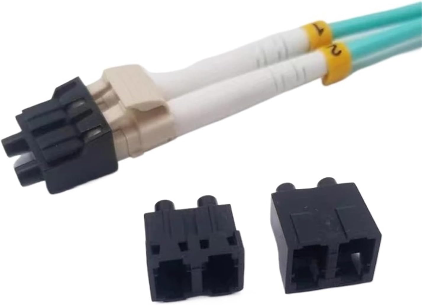100pcs LC Duplex Dust Covers LC DX Fiber Optic Connector Dust Plugs(Yellow)