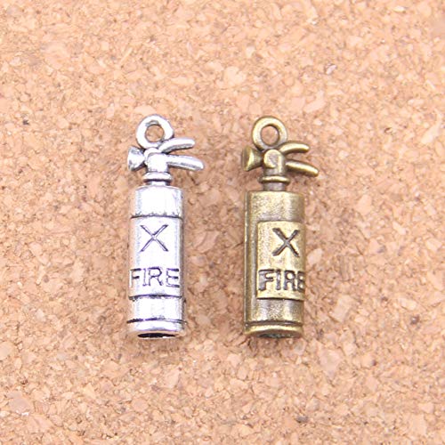 DIY010504 Handmade Charms 54Pcs Charms Fire Extinguisher Fireman 23x6x6mm Antique Pendants Vintage Tibetan Silver Jewelry DIY for Bracelet Necklace - Metal Type: Antique Silver Plated