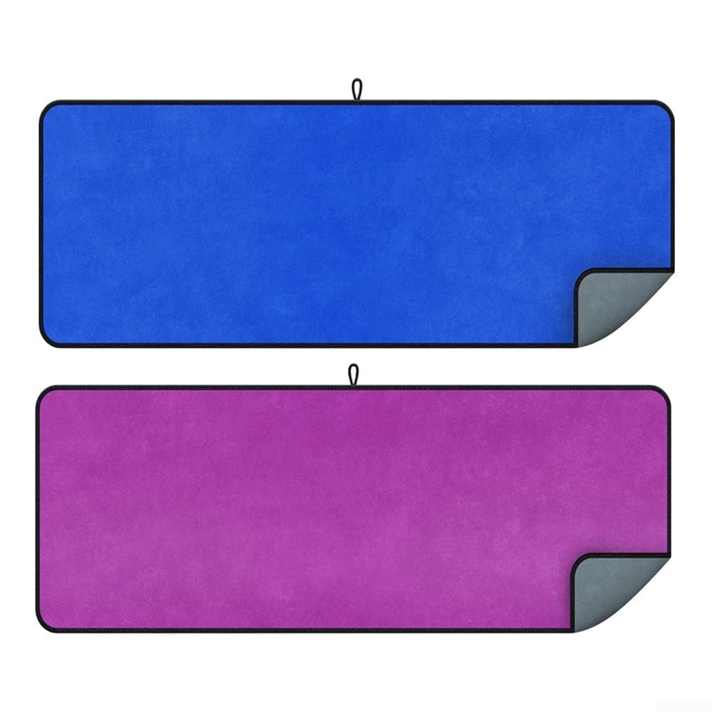 2er Set Mikrofasertuch 60x160 cm, streifenfrei, weiches Korallenfleece für Auto Glas Leder