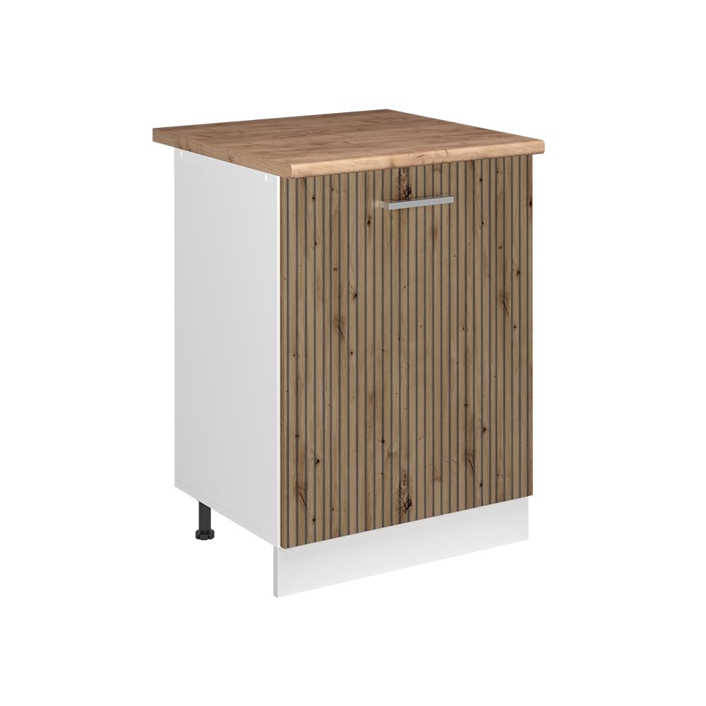 Vicco Kitchen base cabinet "Raul", Artisan oak/White 60 cm — image 1