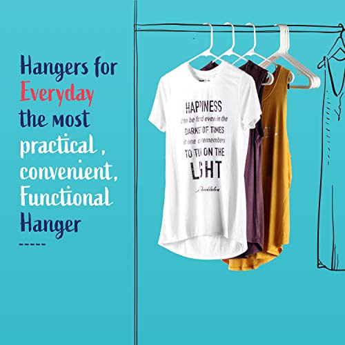 Hangorize 60 Standard Everyday White Plastic Hangers, Long Lasting Tubular Clothes Hangers, Value Pack Of 60 Clothing Hangers. (60 Pack) #TOP1