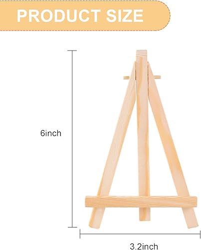 Miniatura 2 de 40 mini caballetes de madera de 6 pulgadas, soporte de trípode de madera para pintar, mini caballetes de mesa para tarjetas, artistas, manualidades,