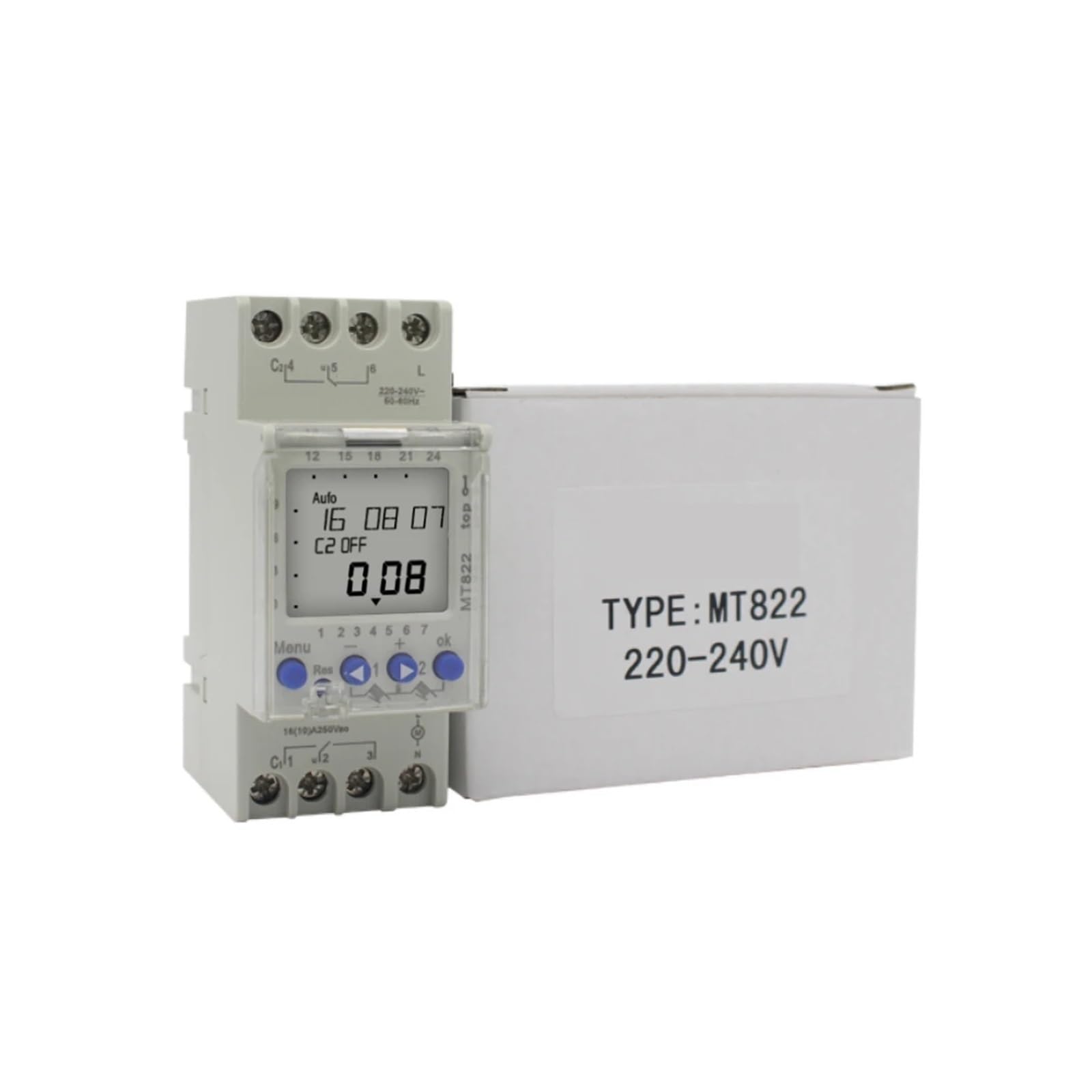 Interruttore Timer Digitale Multifunzione a 2 canali con Display LCD e Ciclo di 7 Giorni, 250 V CA