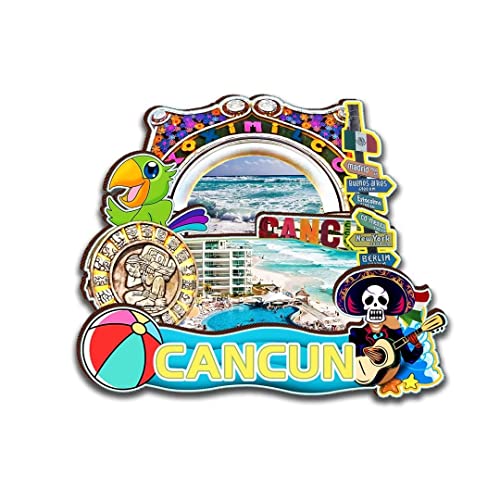 Reviews de Refrigeradores Cancun - 5 favoritos. 41 Orlybar Cancún refrigerador de imán Mexicano imán colección turística de hito 3D de Madera Regalo de Vacaciones Decorado a Mano-2
