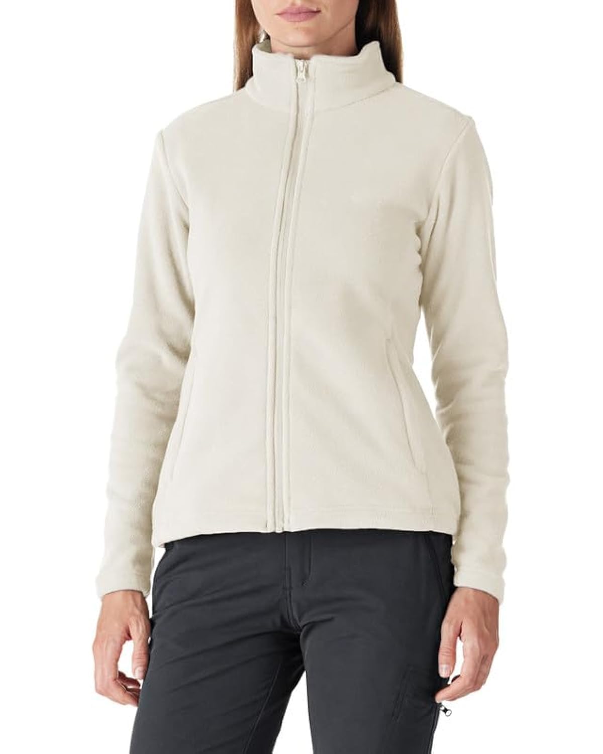 Outdoor Ventures Damen Fleecejacke mit Durchgehendem Reißverschluss Stehkragen Frauen Leichte Fleece Sweatjacke Warme Damenjacke für Laufen, Wandern und Freizeit