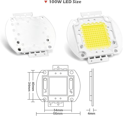 Chip LED de alta potencia de 100W 10000watts 340 volts