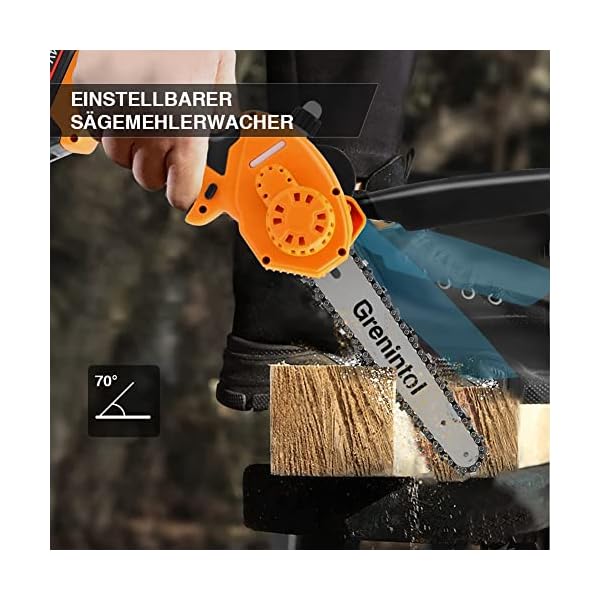 Grenintol Mini Kettensäge mit Akku,8 Zoll Mini Kettensäge Elektro,2000mAh*2 Kettensäge mit der scharfen Kette,Einhand… – Bild 8
