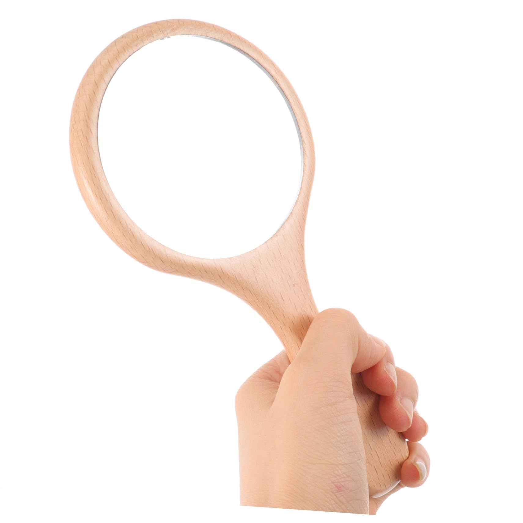 Espejo De Maquillaje De Madera Retro Espejo De Mano Portátil Diseño Vintage para y