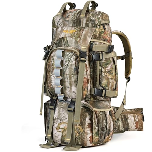 NEW VIEW Hunting Backpacks for Men 60L, Camo Hunting Bags for Deer Elk, Waterproof Large Pack with Rain Cover