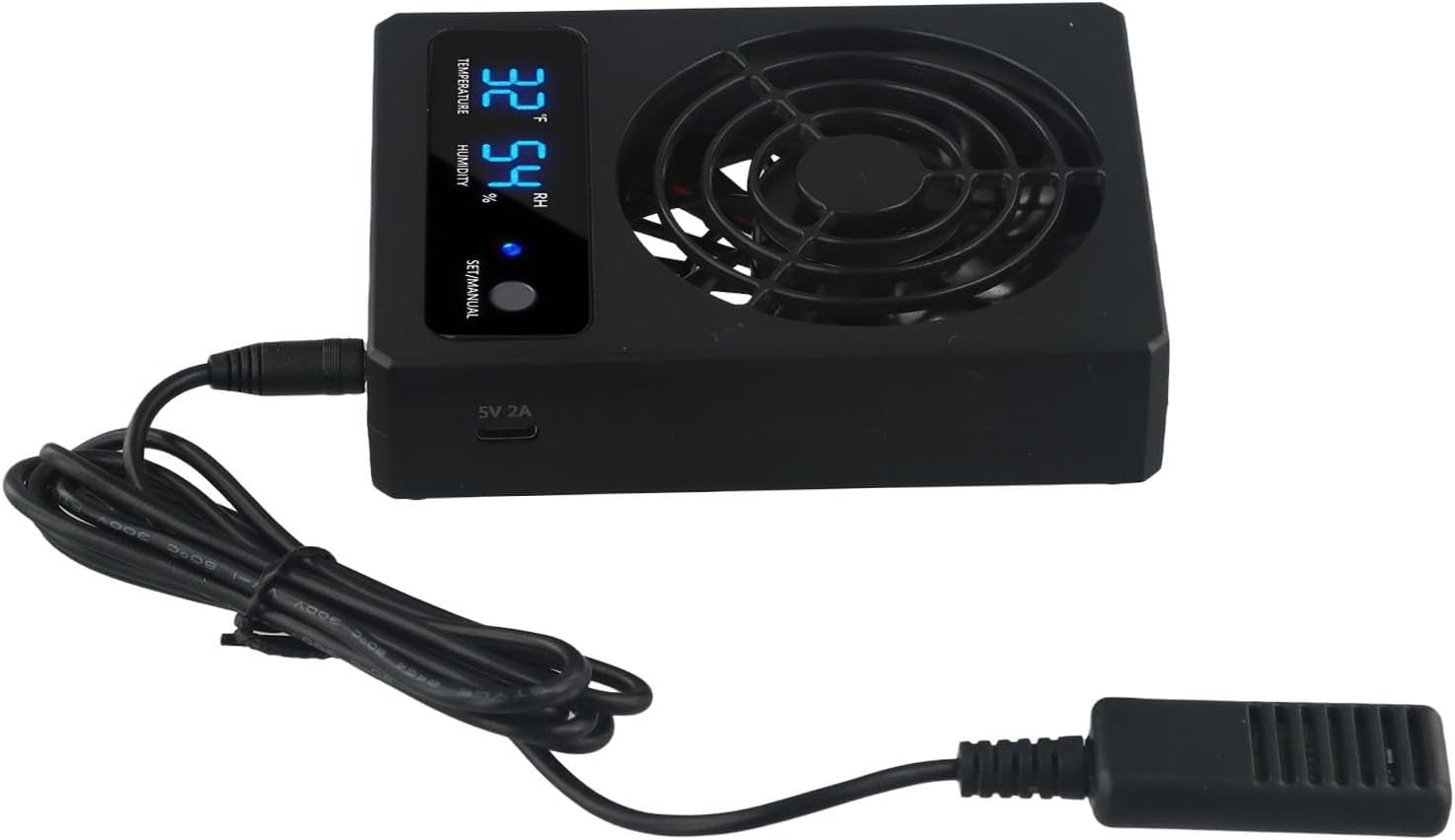 Cooling Fan For Reptile Tank, Dehumidifier For Rainforest Or Desert Reptiles Pets, Ventilation Fan for Improving Air Circulation(Fahrenheit)