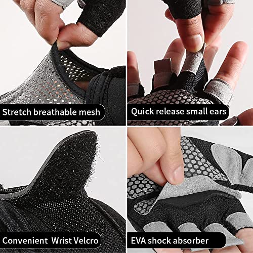 Luva Masculina Crossfit Academia Musculação Com Munhequeira (Médio)