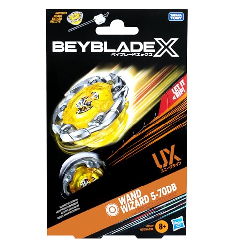 Image of Beyblade X Wand Wizard 5-70DB UX Starter Pack Set with Stamina Type Top and Launcher; Authentic Takara Tomy Battle Tops Games /Toys for Boys and Girls 8+