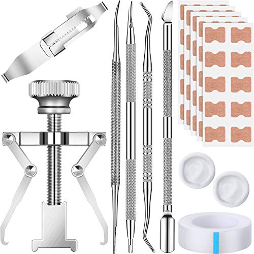 58 Pieces Ingrown Toenail Tools Set, Ingrown Toenail Correction Stickers, Ingrown Toenail Treatment Lifter, Toe Nail Correction Buckle File Cuticle Pusher, Buckle Patch Tape, Finger Holster 58 Pieces Ingrown Toenail Tools Set, Ingrown Toenail Correction Stickers, Ingrown Toenail Treatment Lifter, Toe Nail Correction Buckle File Cuticle Pusher, Buckle Patch Tape, Finger Holster