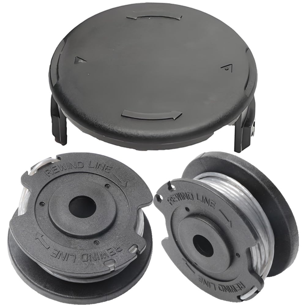 Galenkong 2 Spools + 1Cover 2 Trimmer Spool Line 1 Spool Cover Cap Compatible With Bosch Art 23/26 Sl Autofeed Nylon Spool Wire Replacement Spool Cover Cap F016f04557