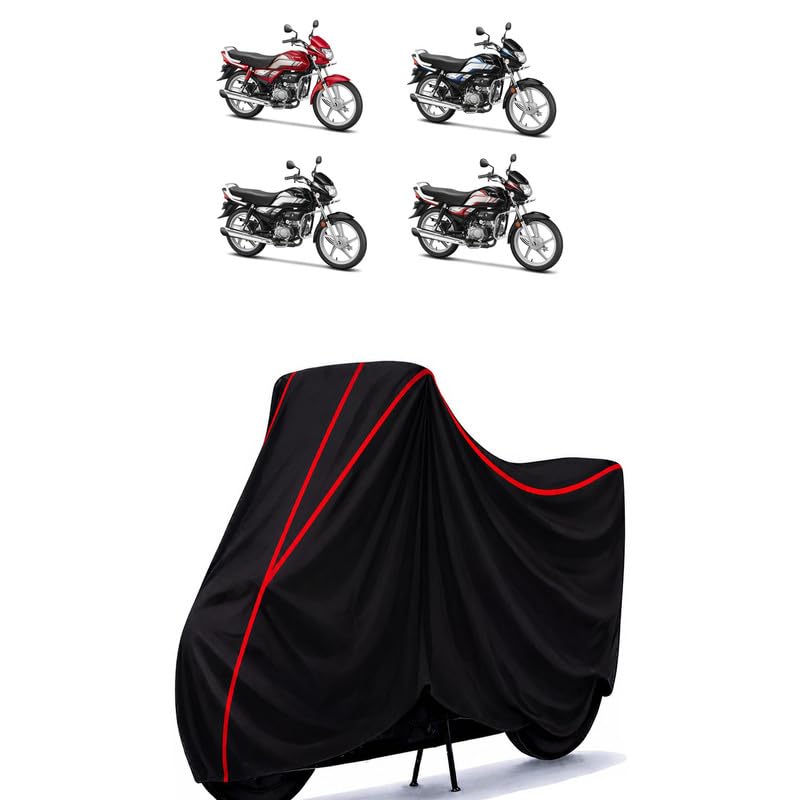 Image of HeroDeluxe HF 100 Water Resistant Bike Cover for All Motorcycles & Rain | Heavy Duty Taffeta Fabric | UV Protection, Dustproof, Scratchproof | All Weather Two Wheeler Body Cover with Elastic Bottom